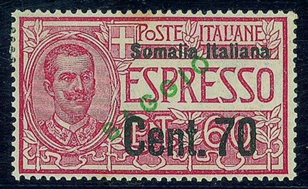 Colonie - Somalia - 1925 - Saggio - Espresso 70 cent su 60 cent (Regno 9) con...