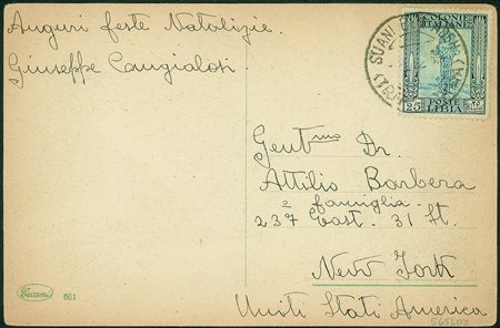 Colonie - Tripolitania - Suani Ben Aden (Tripolitania) su cartolina con 25...