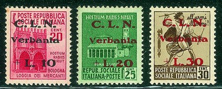 C.L.N. - Verbania - 1945 - Monumenti Distrutti soprastampati Verbania...