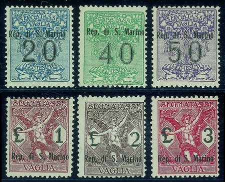 San Marino - 1924 - Segnatasse Vaglia (1/6)Serie completa - gomma integra -...