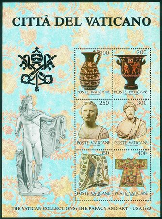 Vaticano - 1983 - Foglietto Collezioni d'Arte (5) con stampa in argento in...