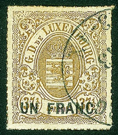 Estero - Malta - 1865/1875 - 1 franco su 37 1/2 bistro Stemma (24)Usato -...