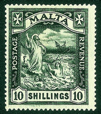 Estero - Malta - 1919 - 10 scellini Allegoria (65) - nuovo con gomma...