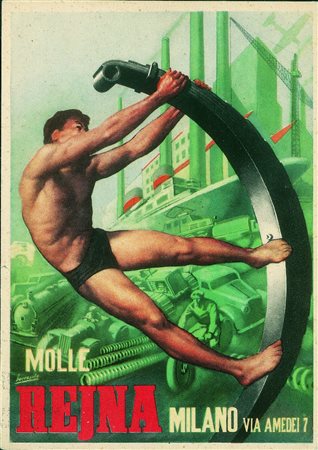 Cartoline - Pubblicitarie - Rejna Molle Milano - illustratore BoccasileNuova FG