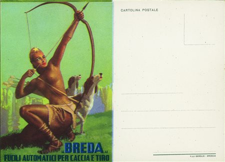 Cartoline - Pubblicitarie - Breda fucili automatici per caccia e tiro - donna...