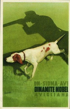 Cartoline - Pubblicitarie - Dinamite Nobel - cane in punta - illustratore...