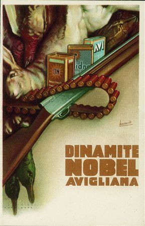 Cartoline - Pubblicitarie - Dinamite Nobel - fucile e cinturone -...