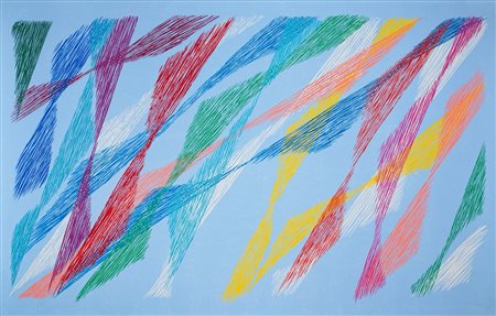 Piero Dorazio (Roma 1927 - Perugia 2005)  - Composizione azzurra, 1989/'90