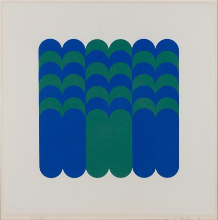 Eugen  Feller (Spalato 1942)  - Composizione verde e blu, 1971