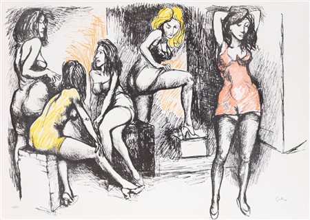Renato Guttuso (Bagheria 1911 - Roma 1987)  - Donne discinte