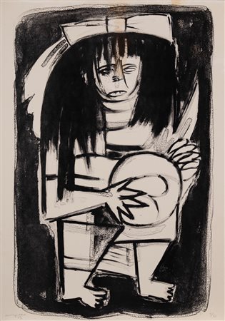 Giuseppe Migneco (Messina  1903 - Milano 1997)  - Senza titolo, 1962