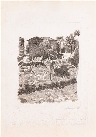 Giorgio Morandi (Bologna 1890 - 1964)  - Il poggio al mattino, 1927