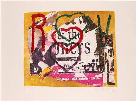 Mimmo Rotella (Catanzaro 1918 - Milano 2006)  - Tre cuori