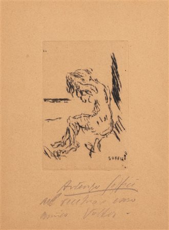 Ardengo Soffici (Rignano sull'Arno 1879 - Vittoria Apuana 1964)  - Nudo sul mare, 1957