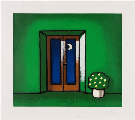 Tino Stefanoni (Lecco 1937 - 2017)  - Finestra con luna