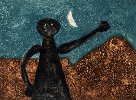 Rufino Tamayo (Oaxaca de Juárez 1899 - Città del Messico 1991)  - Personaje con luna