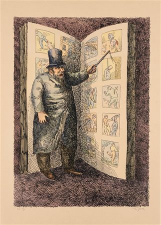 Roland Topor (Parigi 1938 - 1997)  - Composizione (Nouvelles en Trois Lignes)