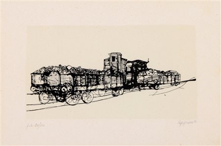 Renzo Vespignani (Roma 1924 - 2001)  - Vagoni, 1980