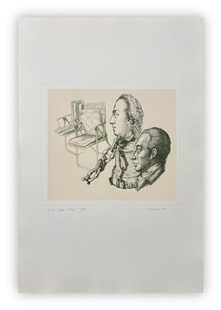 GIUSEPPE GUERRESCHI (1929-1985) - Doppio ritratto Füssli, 1981