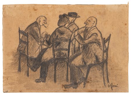 Ottone Rosai (Firenze 1895 - Ivrea 1957)  - Omini seduti