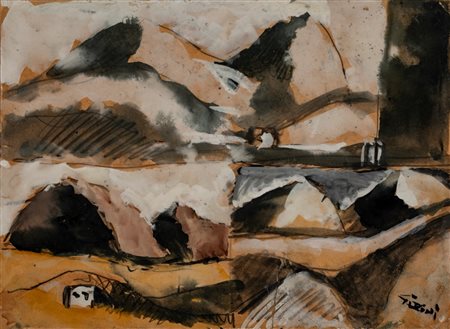 Mario Sironi (Sassari 1885 - Milano 1961)  - Paesaggio, 1944 approx.