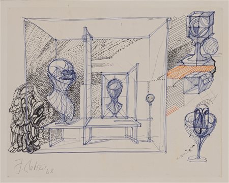 Fabrizio Clerici (Milano 1913 - Roma 1993)  - Manichini, 1968