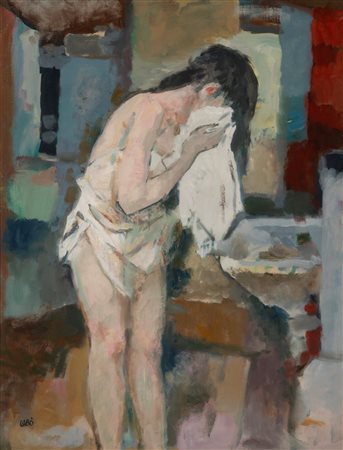 Savino Labò (Milano 1899 - 1976)  - Figura femminile al lavabo