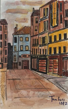 Orfeo Tamburi (Jesi 1906 - Parigi 1994)  - Veduta di città, 1972