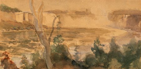 Raffaele De Grada (Milano 1885 - 1957)  - Paesaggio fluviale, 1907 ca.