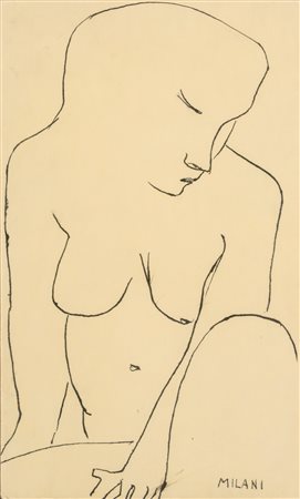 Umberto Milani (Milano 1912 - 1969)  - Studio di nudo