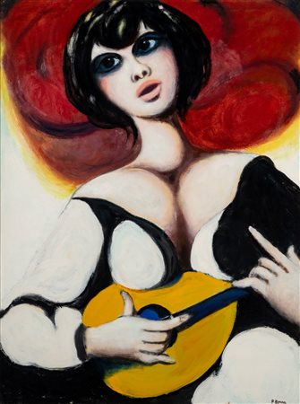 Pompeo Borra (Milano 1898 - 1973)  - Figura con mandola 