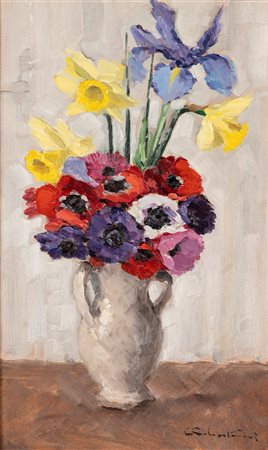 Luigi Colantuoni (Napoli 1912 - 1994)  - Vaso bianco con fiori