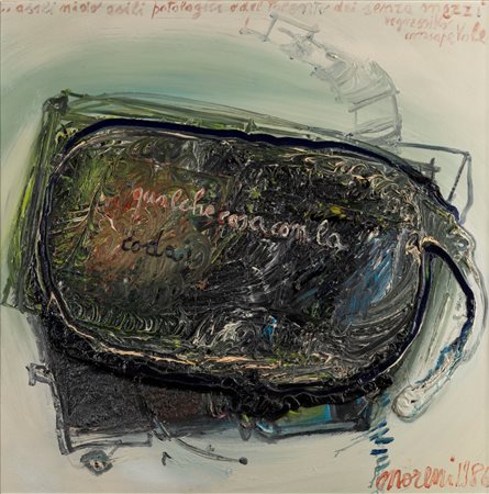Mattia Moreni (Pavia  1920 - Brisighella 1999)  - Qualche cosa con la coda, 1986