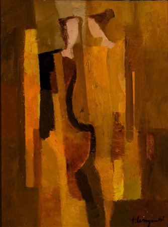 Trento Longaretti (Treviglio 1916 - Bergamo 2017)  - Figura in giallo, 1974