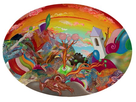Luca Alinari (Firenze 1943)  - Paesaggio c/lupo, 1994