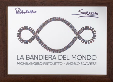 Michelangelo Pistoletto (Biella 1933) & Angelo Savarese (Napoli 1967) - La Bandiera del Mondo 1 + 1 = 3, 2022