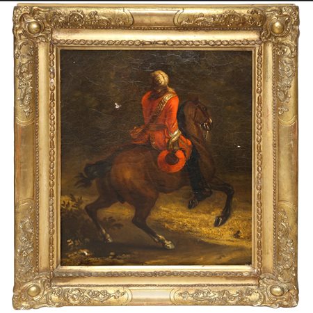Adam Frans van der Meulen (Flemish 1632 - 1690)  - Cavaliere a cavallo di spalle