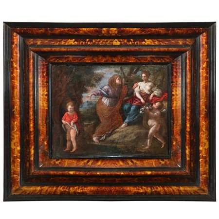 Scena allegorica con due putti e due donne
