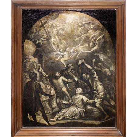 Grisaglia raffigurante la Lapidazione di Santo Stefano