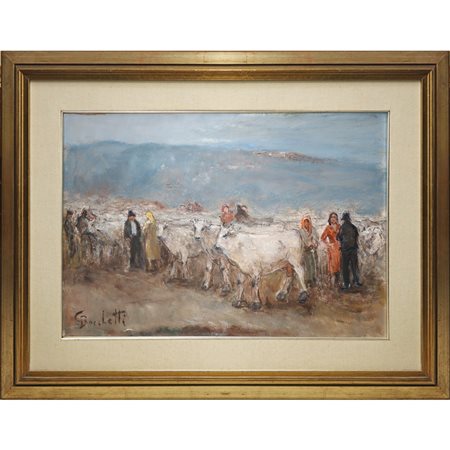 Gaetano Bocchetti (1888 - 1990)  - Mercato di mucche