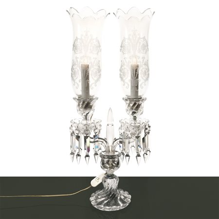 Baccarat France - Candelabro manifattura Baccarat modello Bambou Tors elettrificato