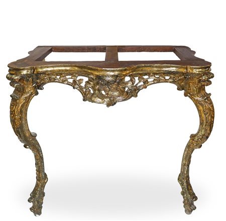 Consolle in legno dorato