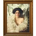 Francesco  Longo Mancini (Catania  5 dicembre 1880 - Roma 1954)  - Giovane donna fra le piume