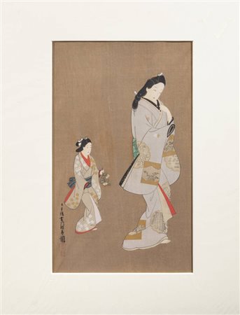 MOROFUSA HISHIKAWA<BR>Giappone 1685-1700<BR>"Pittura di bellezze femminili"