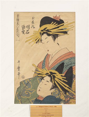 KITAGAWA UTAMARO<BR>Giappone 1753 ca - 1806<BR>"Stampa con due figure femminili"