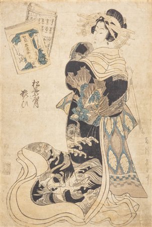 KIKUKAWA EIZAN<BR>Giappone 1787-1867<BR>"Matsubaya uchi Yosooi" ("Cortigiana alla casa verde")