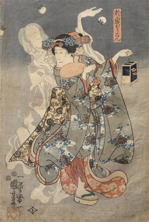 UTAGAWA KUNIYOSHI<BR>Tokyo 1797 - Tokyo 1861<BR>Xilografia rappresentante il Fantasma di Oiwa