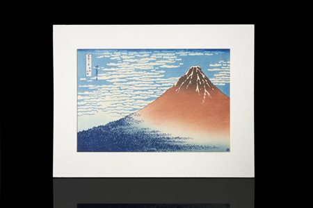KATSUSHIKA HOKUSAI<BR>Tokyo (Giappone) 1760 - 1849<BR>"Gaifu Kaisei - Il monte Fuji rosso all'alba", 1830-32