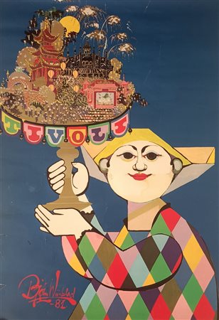 WIINBLAD BJORN Copenaghen (Danimarca) 1918 Tivoli 1981 Poster vintage...
