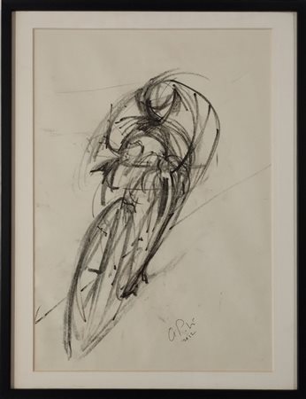 POLI GABRIELE Milano (Mi) 1957 Ciclista 2012 Carboncino su carta 44,00x31,00...